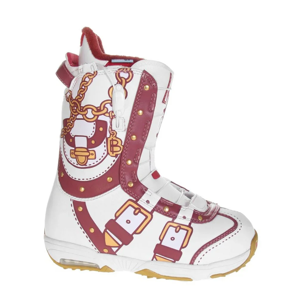 NEW $295 Burton Modern Snowboard Boots! White Red & Gold Bling  Size 7 Euro 38